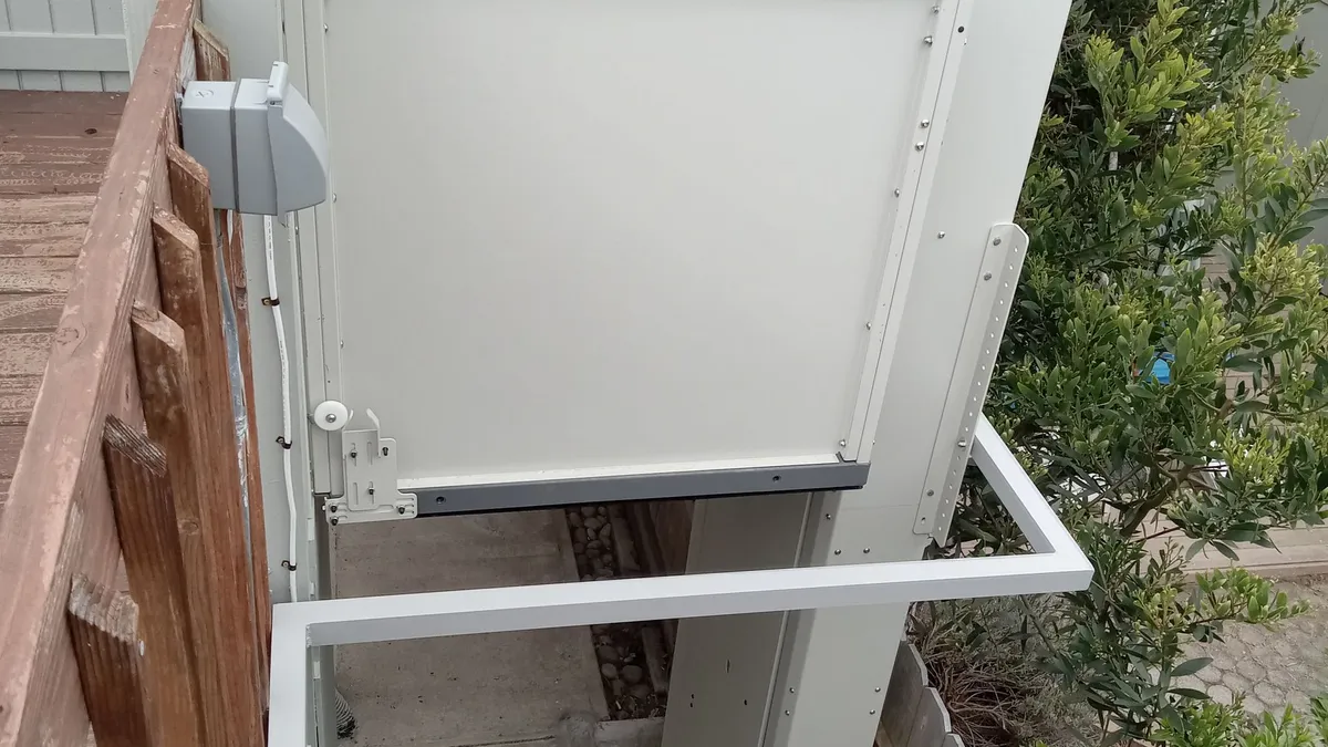 Vertical platform lift installed at a coastal Central Coast home — Essential Mobility, serving Santa Barbara County