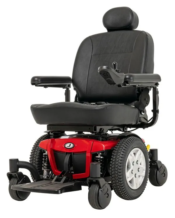 Pride Jazzy heavy-duty outdoor power wheelchair — available for rental at Essential Mobility, San Luis Obispo