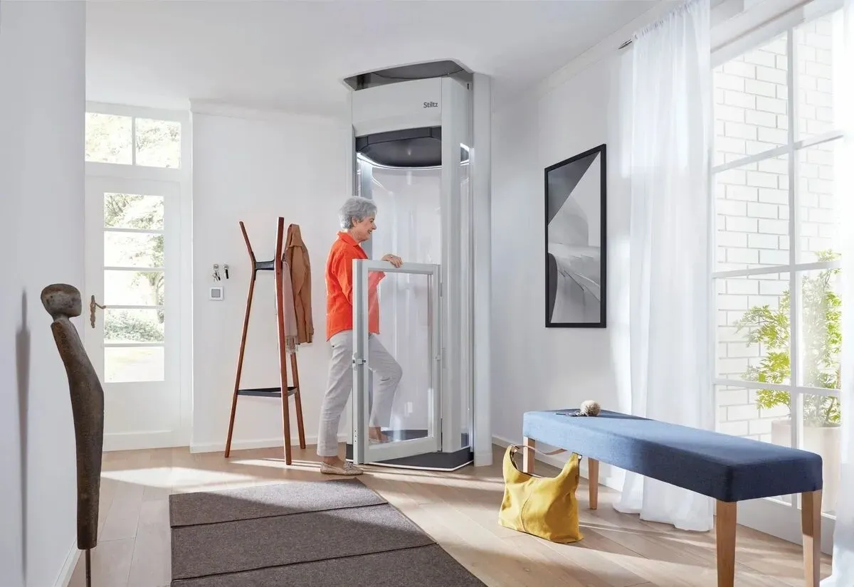 Stiltz freestanding home elevator installed in a Central Coast residence